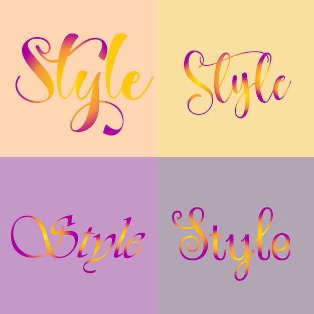 Four different fonts for a style.