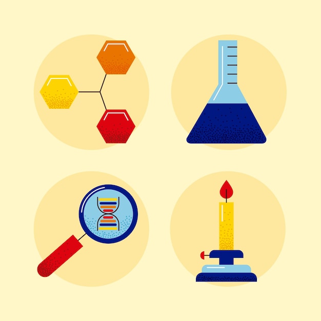 Four dna study icons