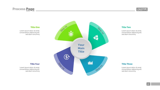 Four Fan Blades Strategy Slide Template