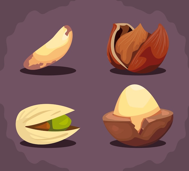 Four flat kinds of nuts