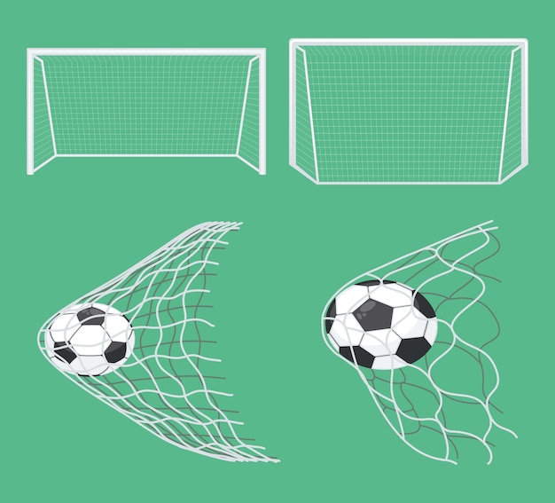 four football soccer set icons