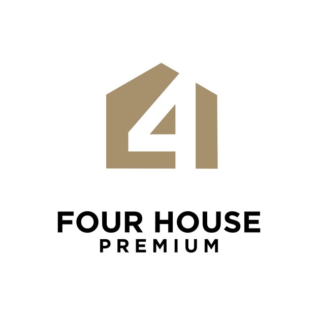 Vector four house letter logo icon design illustration template