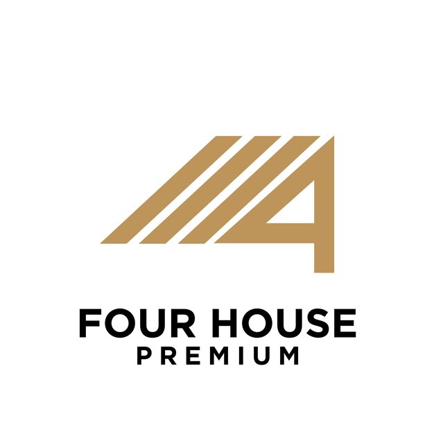 Vector four house letter logo icon design illustration template