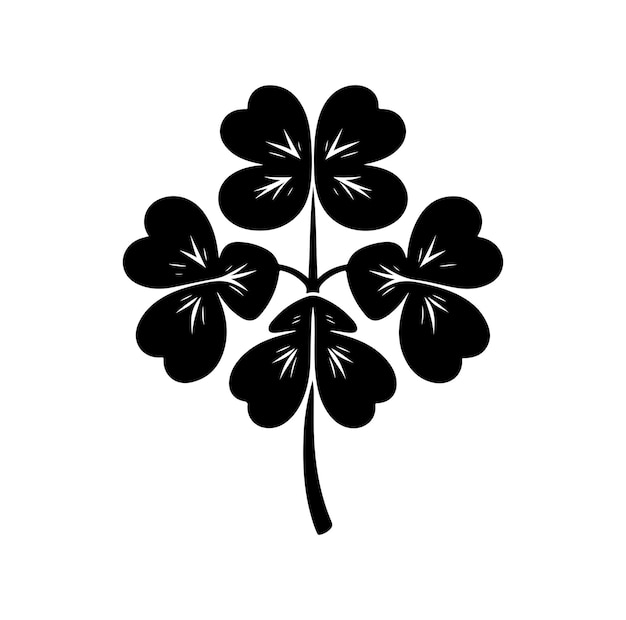 Four leaf clover icon vector illustration Black icon isolated on white background silhouette