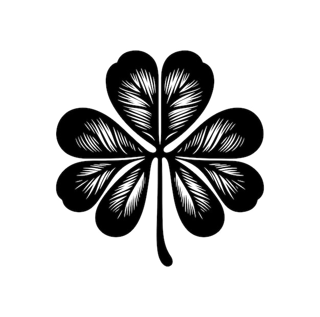 Four leaf clover icon vector illustration Black icon isolated on white background silhouette