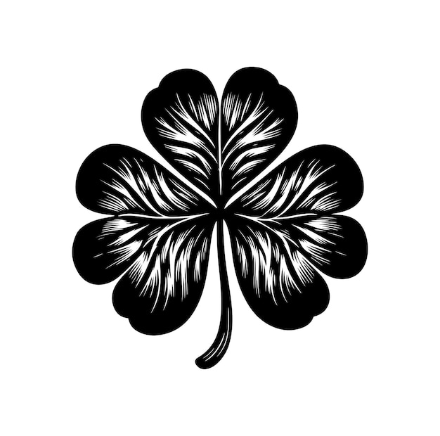 Four leaf clover icon vector illustration Black icon isolated on white background silhouette