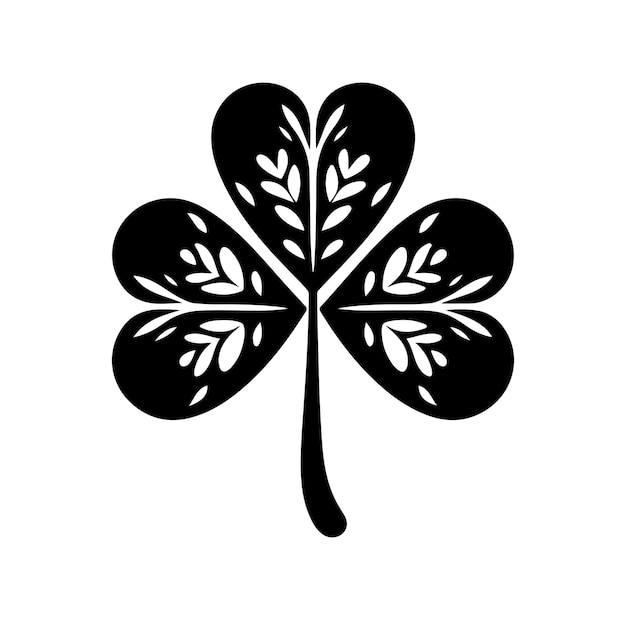 Four leaf clover icon vector illustration Black icon isolated on white background silhouette