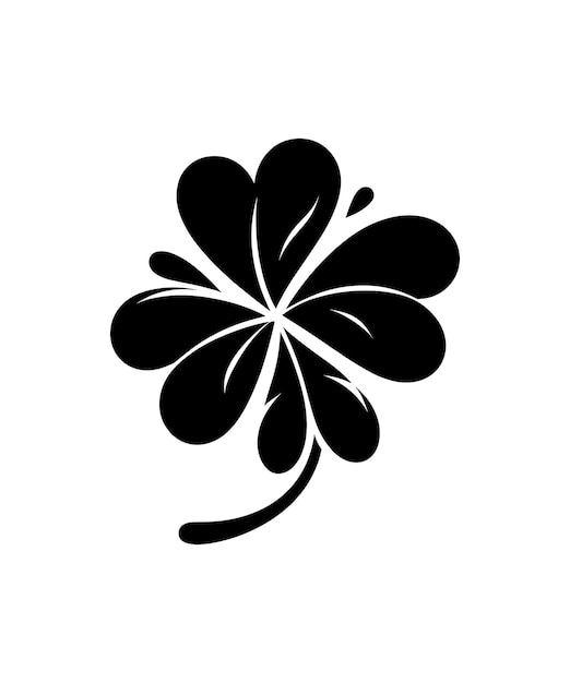 FOUR LEAF CLOVER SILHOUETTE VECTOR ILLUSTRATION DESIGN