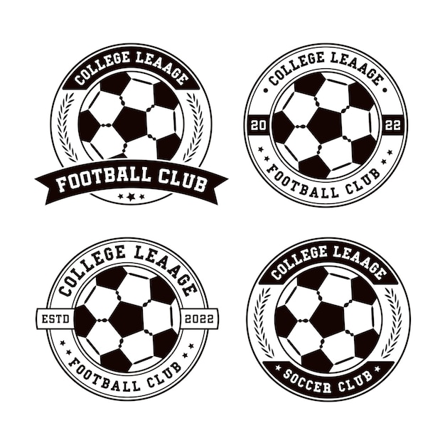 Four logos for college lease soccer club are shown.