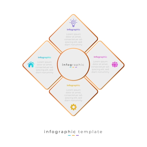 Four option gradient business infographic diagram and presentation design