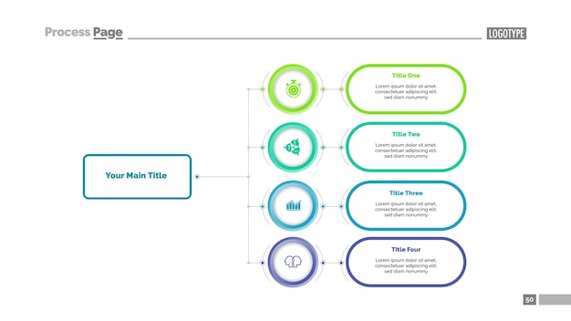 Four Options Flowchart Slide Template