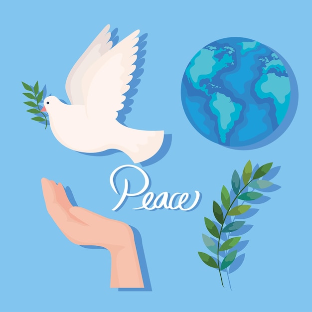 Four peace icons