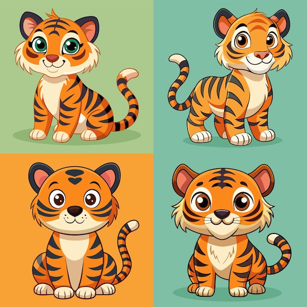 four pictures of tiger tiger and the words tiger on the bottom