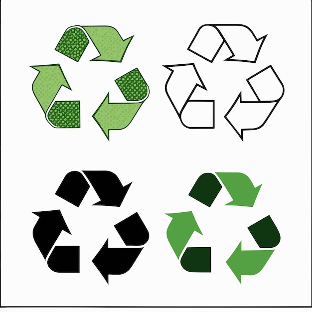 Four recycling symbols