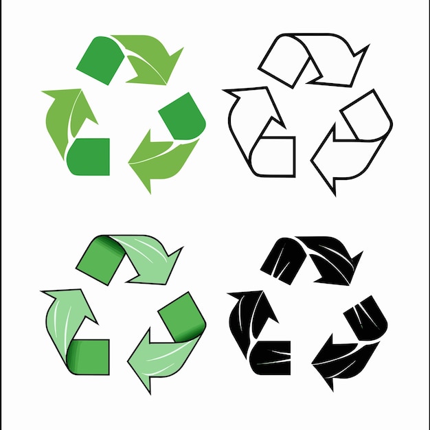 Four recycling symbols