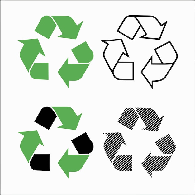 Four recycling symbols