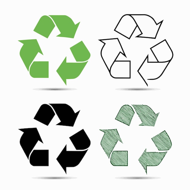 Four recycling symbols