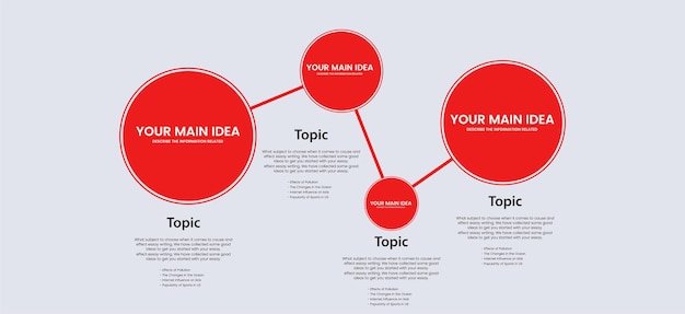 Vector four red options of infographic templates design used in business and finance process