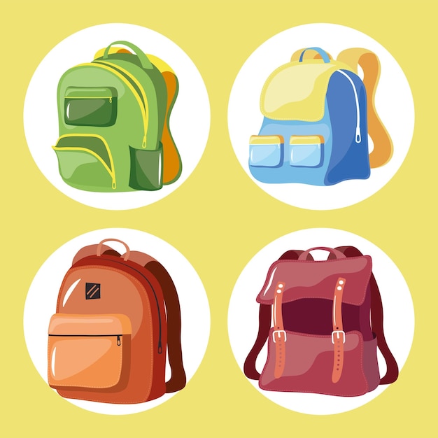 Four school bagpacks