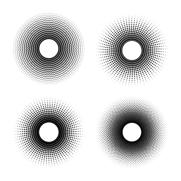 Four seamless circle halftones