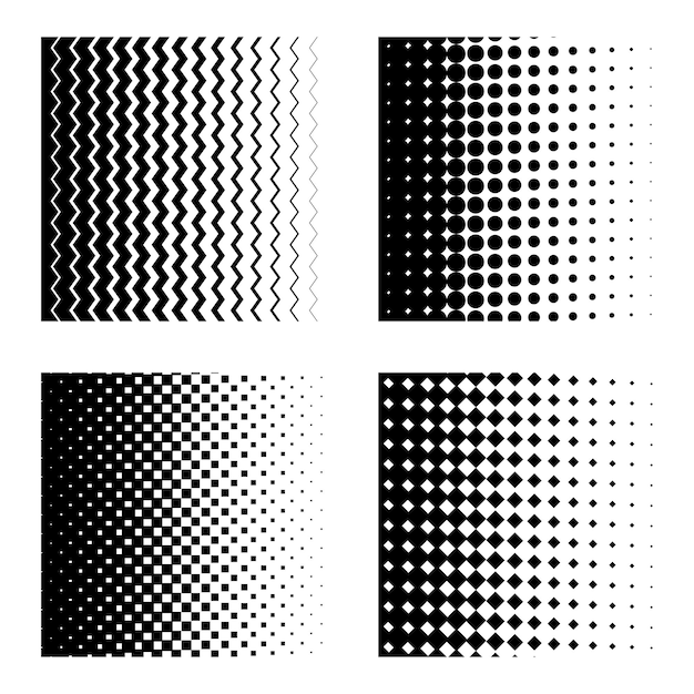 Four seamless geometric halftones