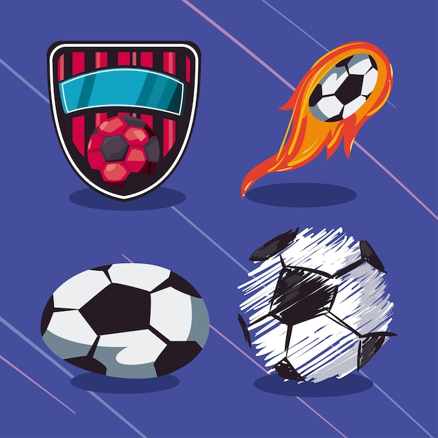 Four soccer items