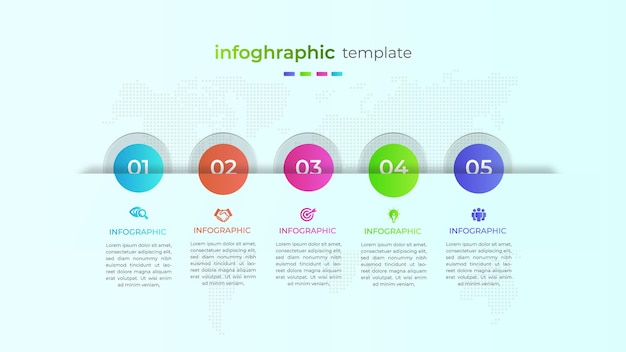 Four step circular business infographic with transparent effect