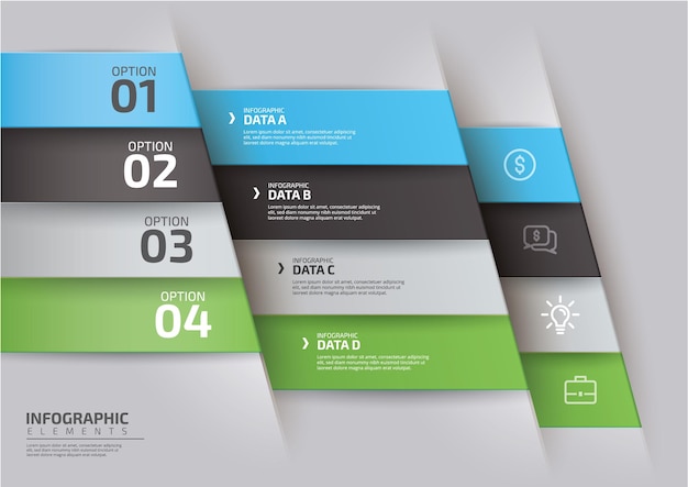 Four step gradient realistic colorful step timeline infographic template design