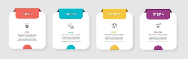 Four steps business infographic template