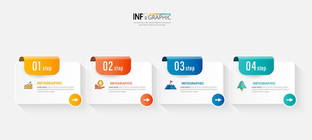 Four steps business infographic template