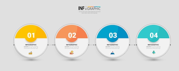 Four steps business infographic template