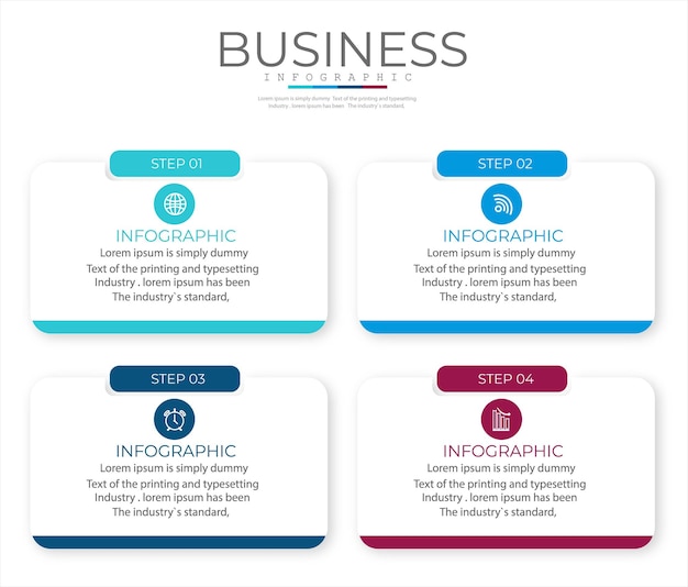 Four steps business infographic template