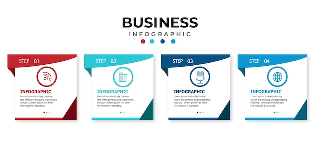 Four steps business infographic template