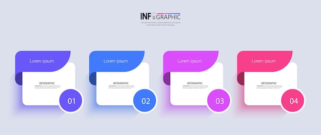 Four steps business infographics templat