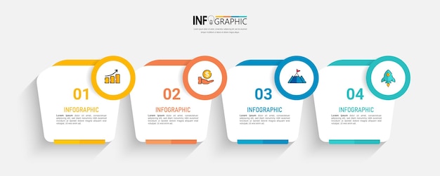 Four steps business infographics template