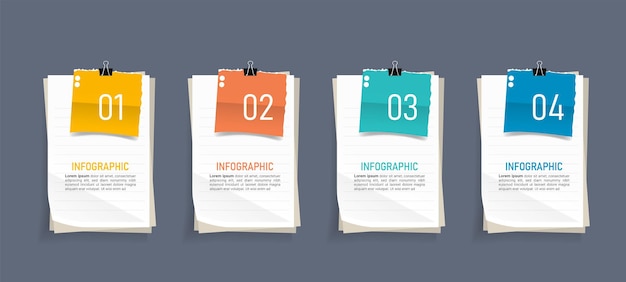 Four steps business infographics template