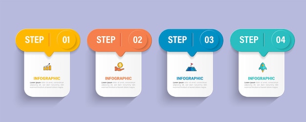 Four steps business infographics template