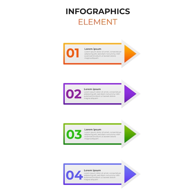 Four steps gradient infographic element with business icon. infographic design template