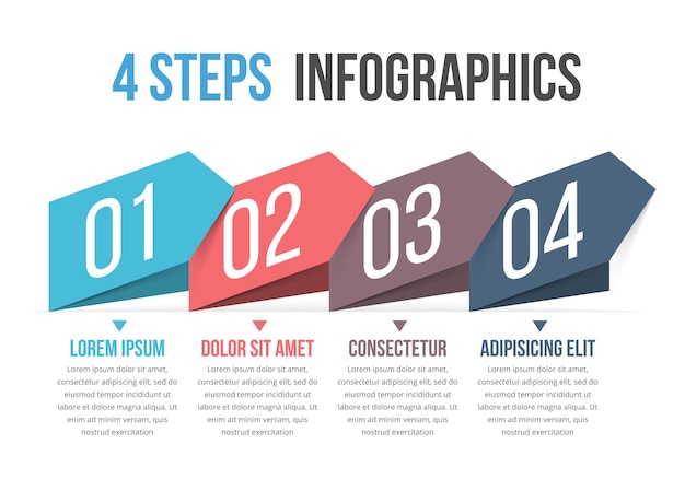 Vector four steps infographics