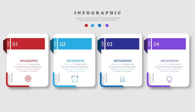 Four steps modern business infographic template design