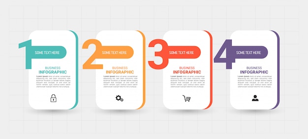 Four Steps modern infographic template