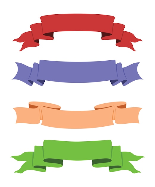 Four Style of Color Ribbons for the Decoration