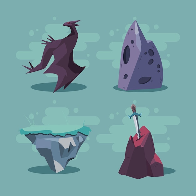 Four video games icons