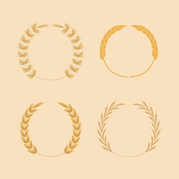 Four wheat spikes crowns