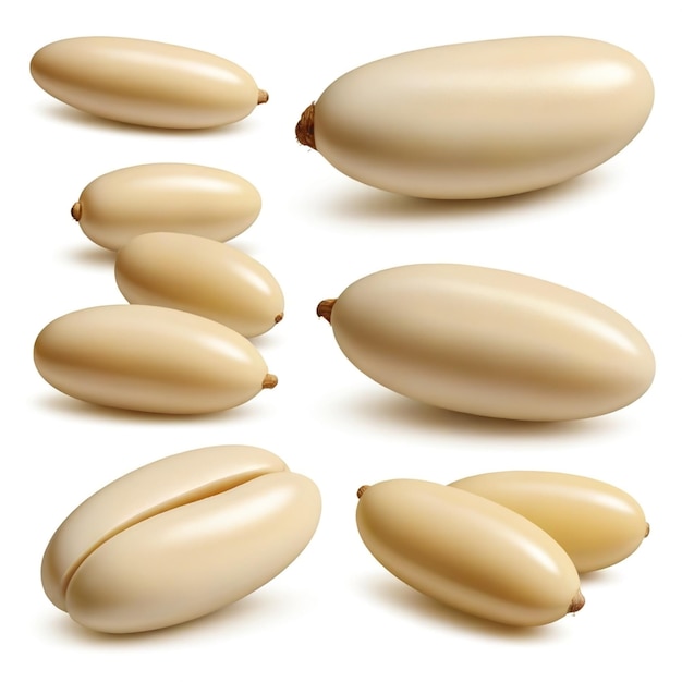 Vector four yellow egg shells are displayed on a white background