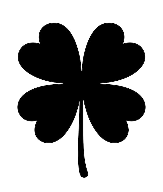 FOURLEAF CLOVER SILHOUETTE VECTOR ILLUSTRATION DESIGN