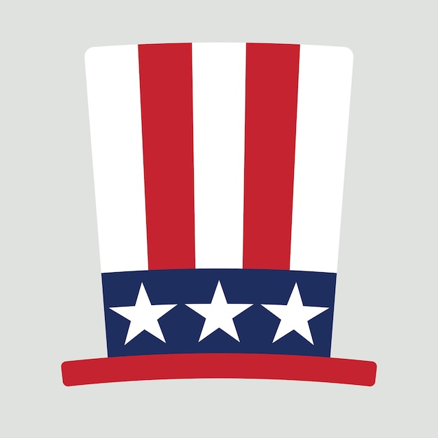 Fourth of July hat isolated on grey background. Icon.