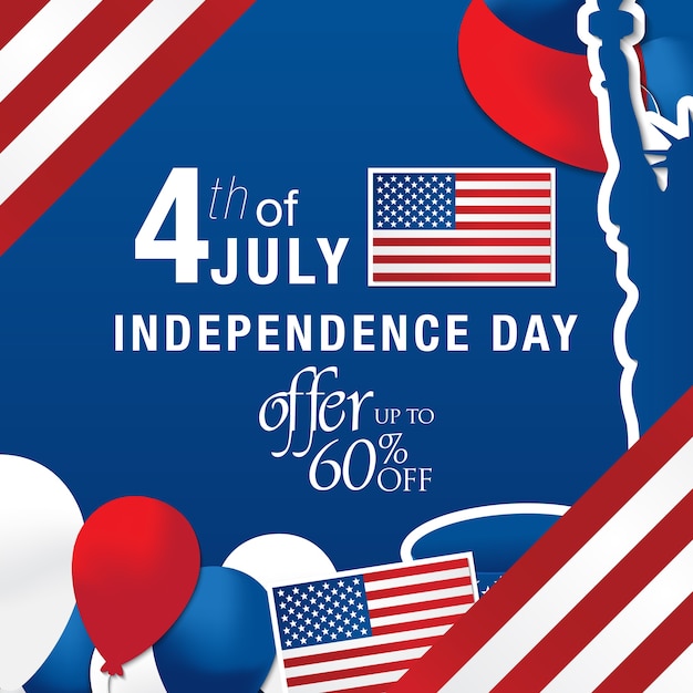 fourth of july. independence day sale banner template 