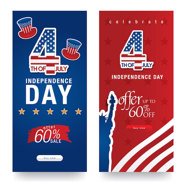 fourth of july. independence day sale banner template