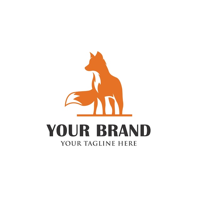 fox animal logo vector illustration